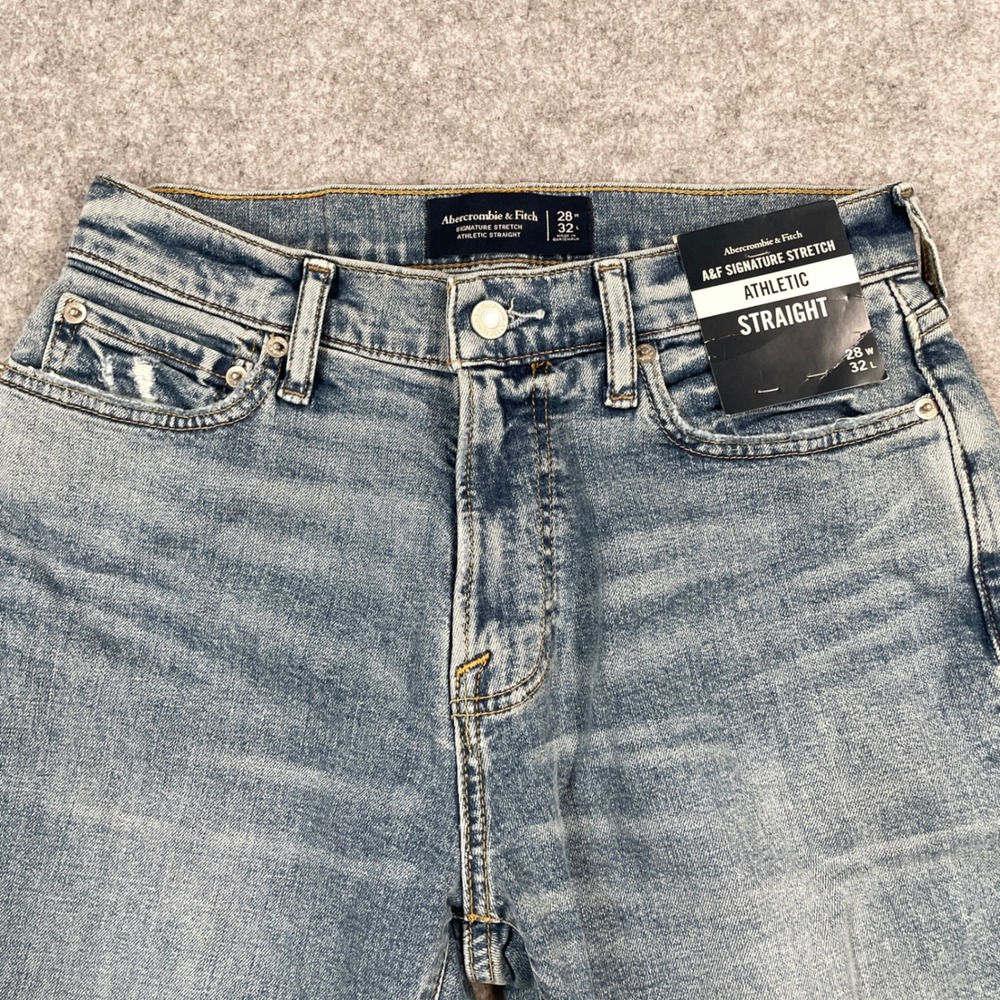 Abercrombie & Fitch Mens Jeans 28x32 Blue Athletic Straight Stretch NWT